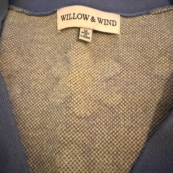 Willow & Wind Blue Daisy Knit Cardigan Sweater Women’s Medium Cottagecore - Picture 4 of 8